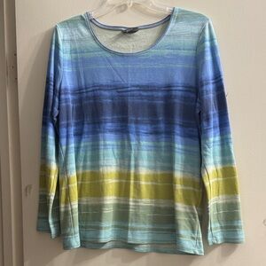 Style & Co. Multicolor Striped Long Sleeve Top